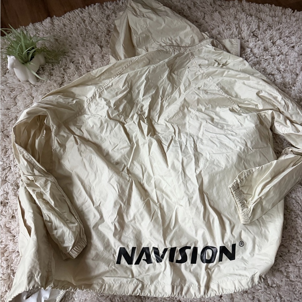 NAVISION Cream athletic sporty men’s Windbreaker Jacket